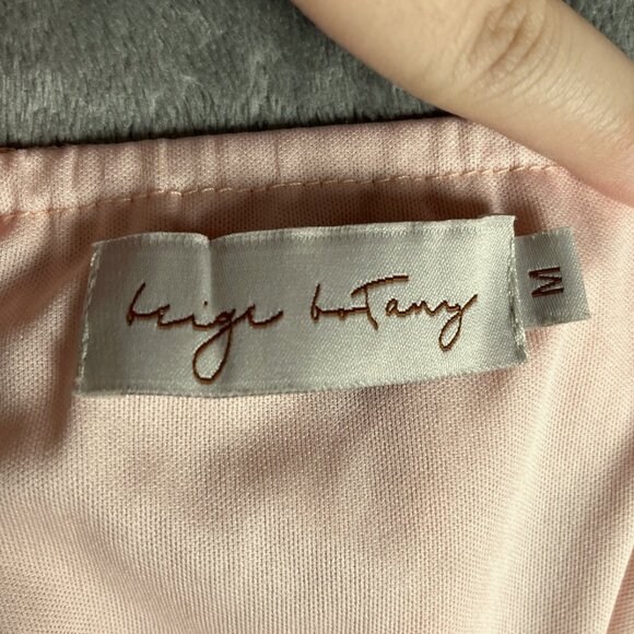 Beige Botany Peach Mini Dress Womens M Babydoll Sheer Lined Cottage Coquette EUC - Picture 5 of 9